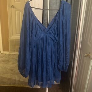 Elegant Blue Women's Mini Dress